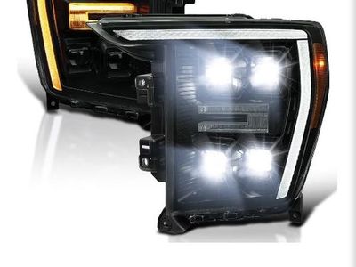 Black Smoke Projector Headlights Fits 21-23 F150