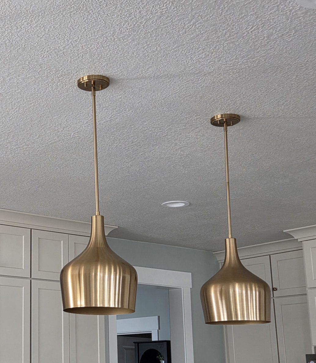 Brass Pendant Lights (2)
