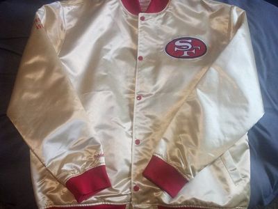 Mitchell & Ness San Francisco 49ers Throwbacks NFL Satin Jacket Men's 2XL Gold/Red