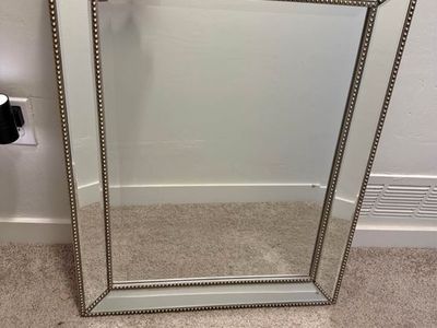 2 Beaded Beveled Edge Wall Mirror