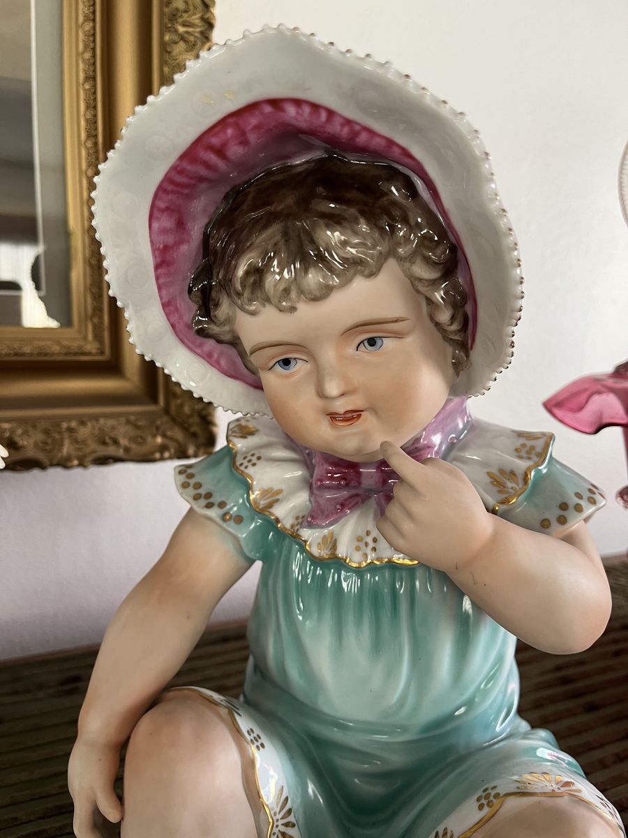 Piano Baby Bisque/Porcelain Doll – Hand Painted -1950’s