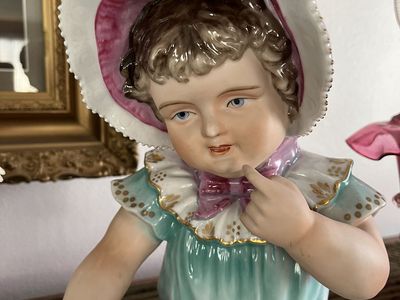 Piano Baby Bisque/Porcelain Doll – Hand Painted -1950’s