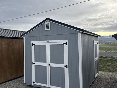 10×12 Utility Shed Gray/White