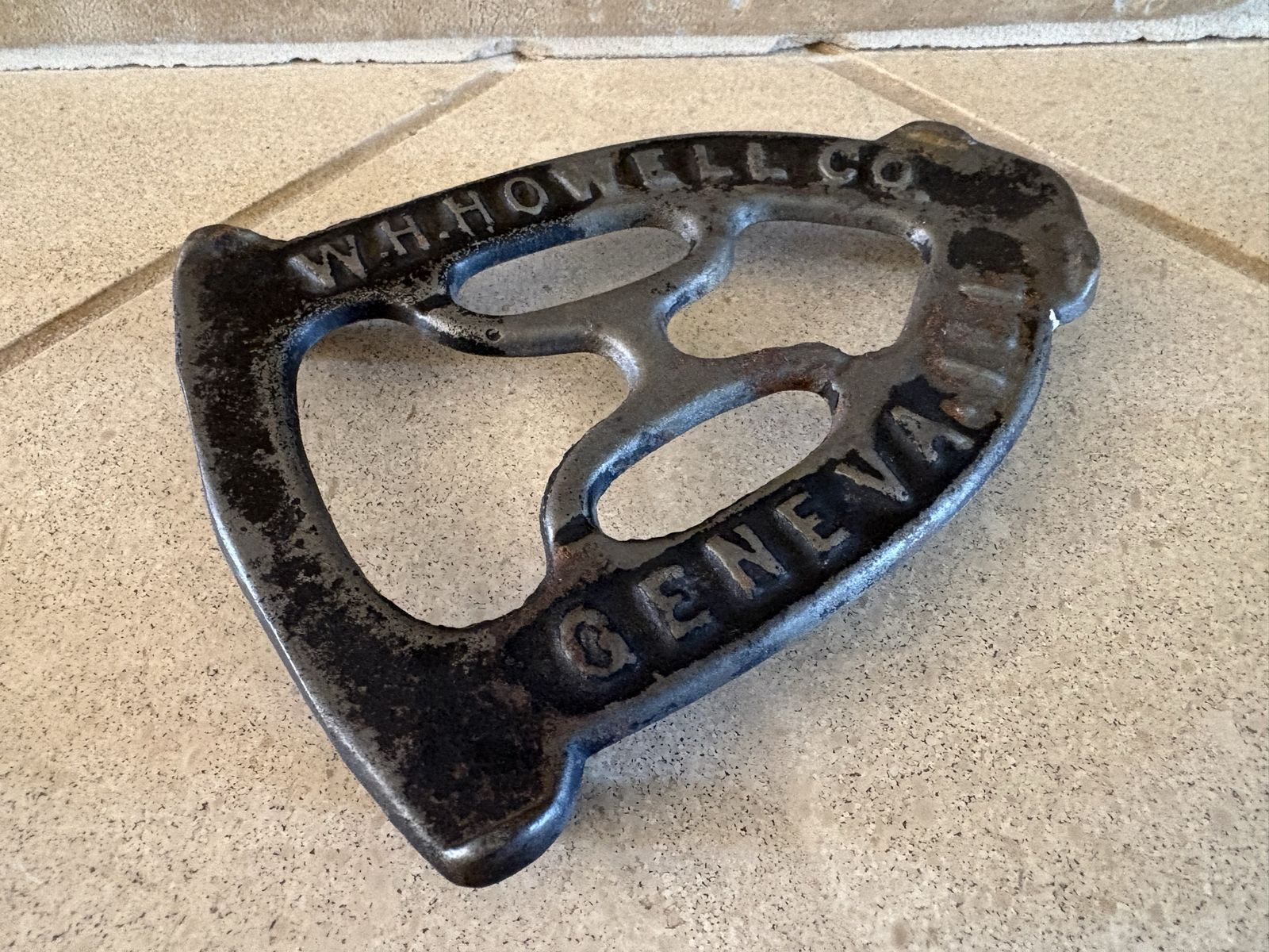 Antique W.H. Howell Cast Iron Sad Iron Stand Trivet