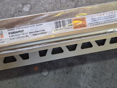 Schluter RONDEC-STEP RS80AM57 Anodized Aluminum Tile Edging Trim 5/16" x 2-1/4"