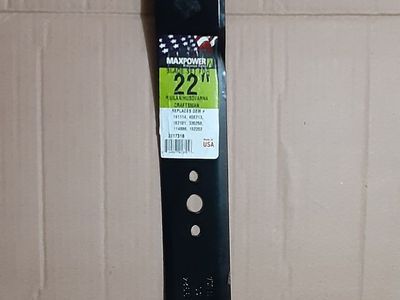 New MaxPower 22-inch x 2 ¼-inch Deck Mulching Mower Blade for Walk-Behind Lawn Mowers