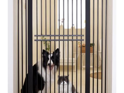 No Pawblems Extra Tall & Wide Pet Gate - Black, New in Box, Pressure Mount