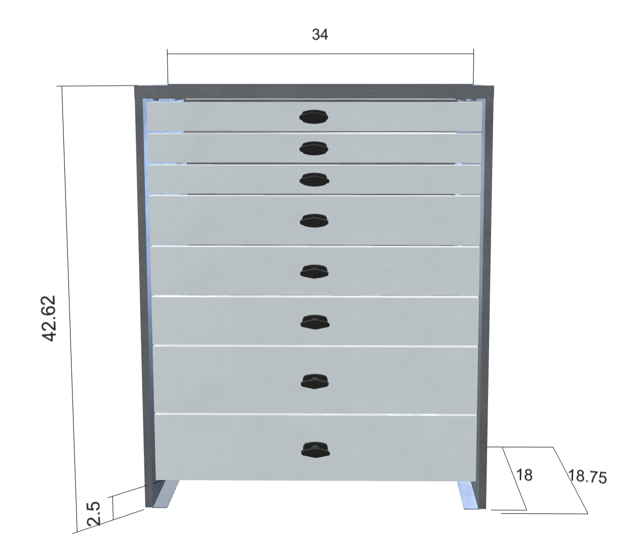 Heavy Duty Aluminum Drawer Package PN42422A