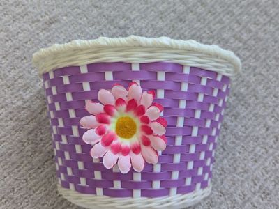 Girls purple flower bike basket (no hardware)