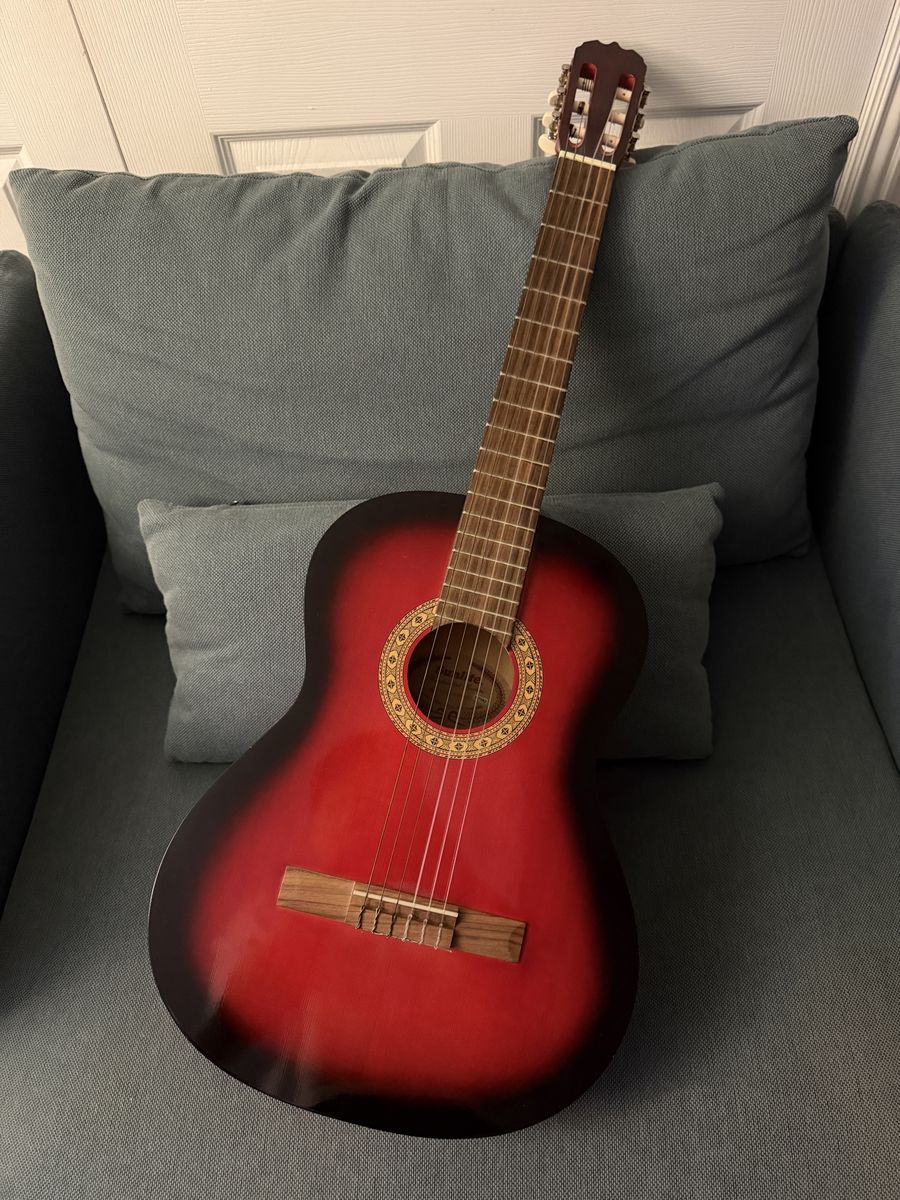 Sunlite Red/Black Burst Acoustic Guitar with Gig Bag - Used