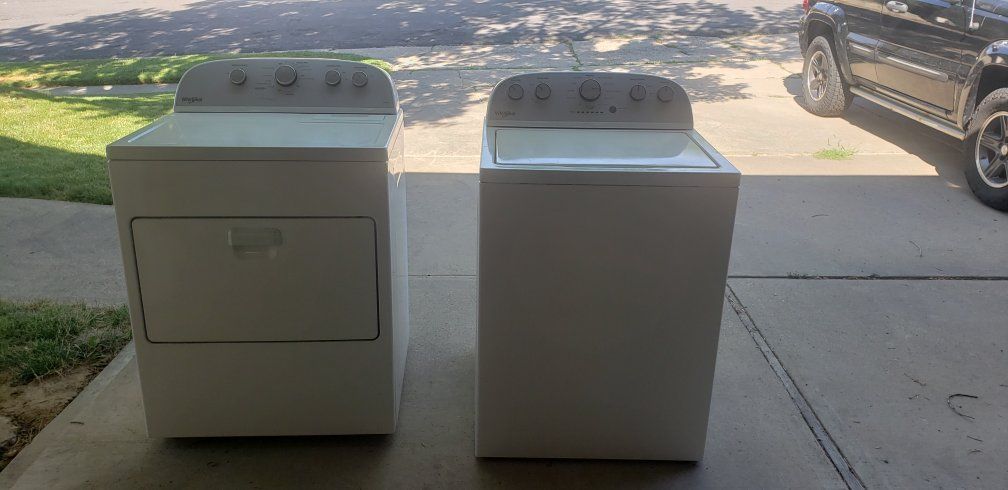 Whirlpool White Top-Load Washer and Matching Dryer Set