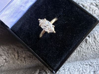 14k yellow gold marquise diamond wedding ring