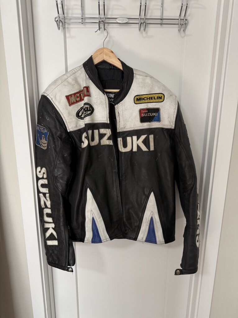 Mens Suzuki Leather Jacket Size XL