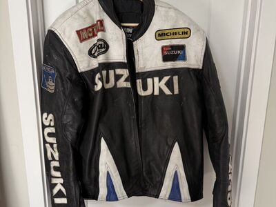 Mens Suzuki Leather Jacket Size XL