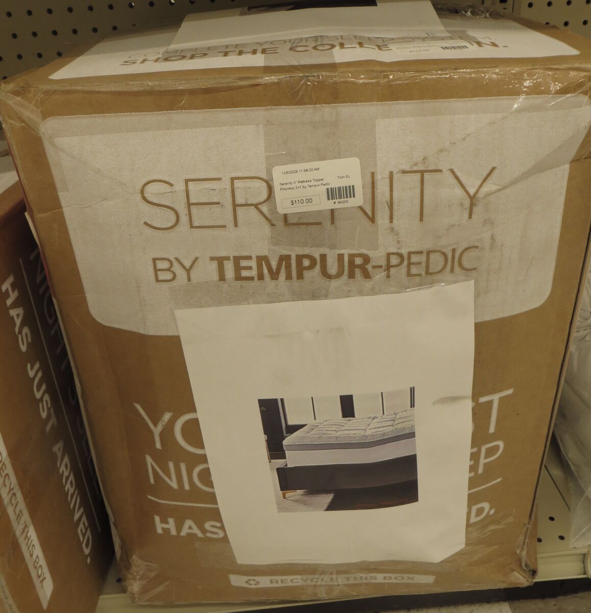 Serenity by Tempur-Pedic 2+1 Pillowtop Mattress Topper, Twin XL 1859147 #94200