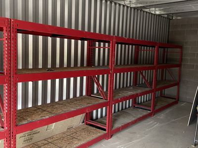 Red Garage Shelves