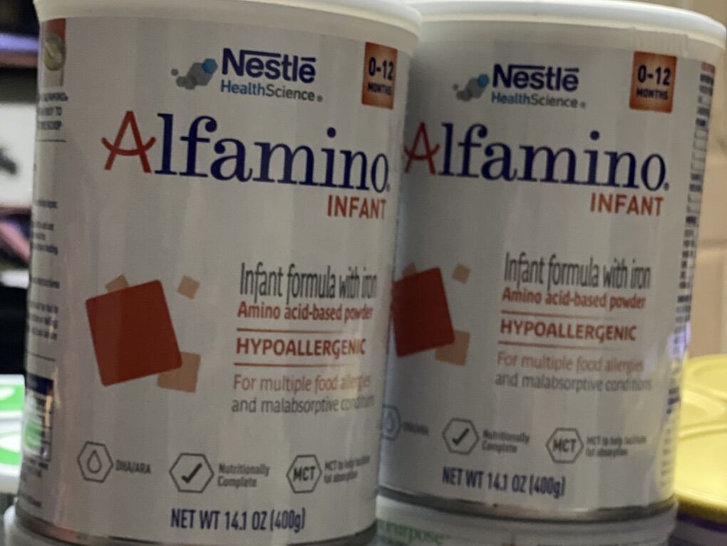2 Nestle Alfamino Infant Powder Formula Cans