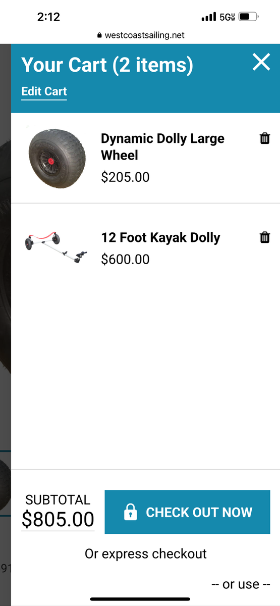 Kayak, Canoe and Sailboat Dolly Commercial Grade