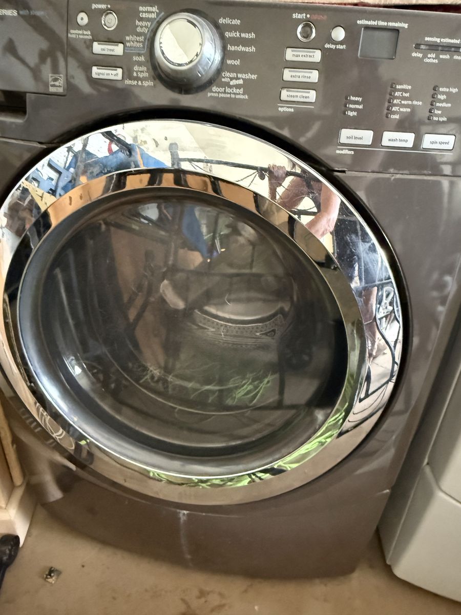 GE Front Load Washing Machine - Used, Brown with Steam Clean and Sanitize Functions