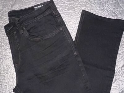Men's Buffalo David Button Ash-x Slim Stretch Black Jeans - 33 W / 28.5 L
