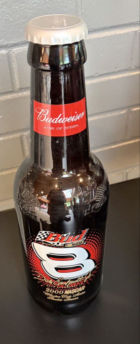 Collectible 15 in Dale Earnhardt iconic #8 Budweiser beer bottle