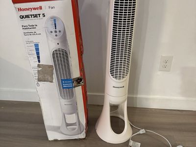 Honeywell QuietSet Whole Room Oscillating Tower Fan with Remote, White