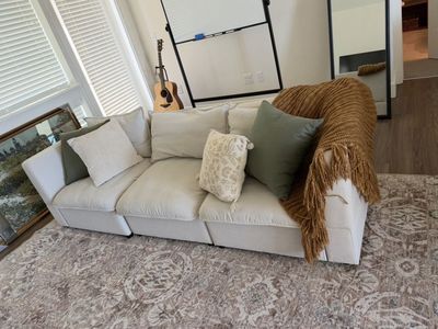 Modern Off-White 3-Piece Modular Sofa Couch