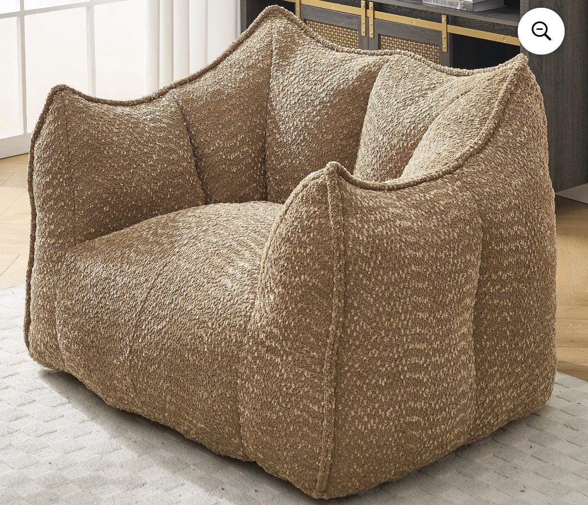 Cozy Living Bean Bag Chair - Tan Textured Fabric (New)