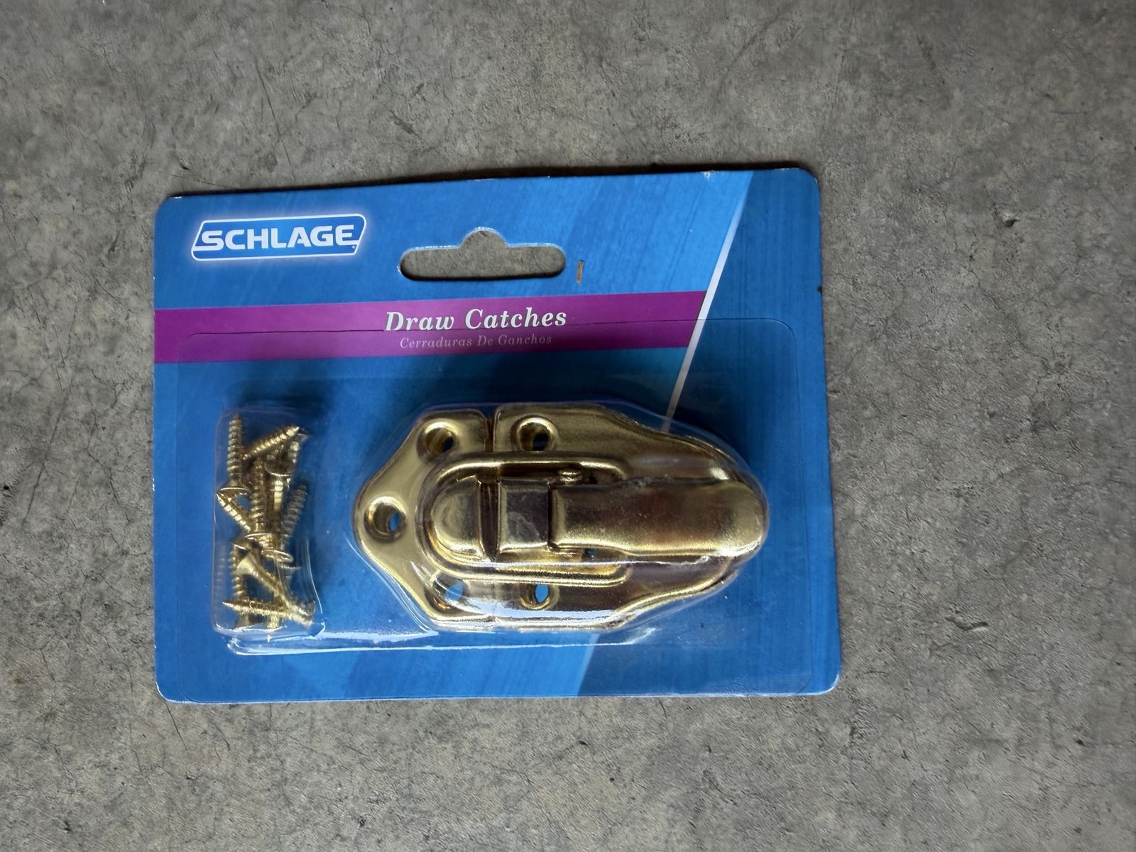 Schlage Brass Draw Catches with Screws - New in Package