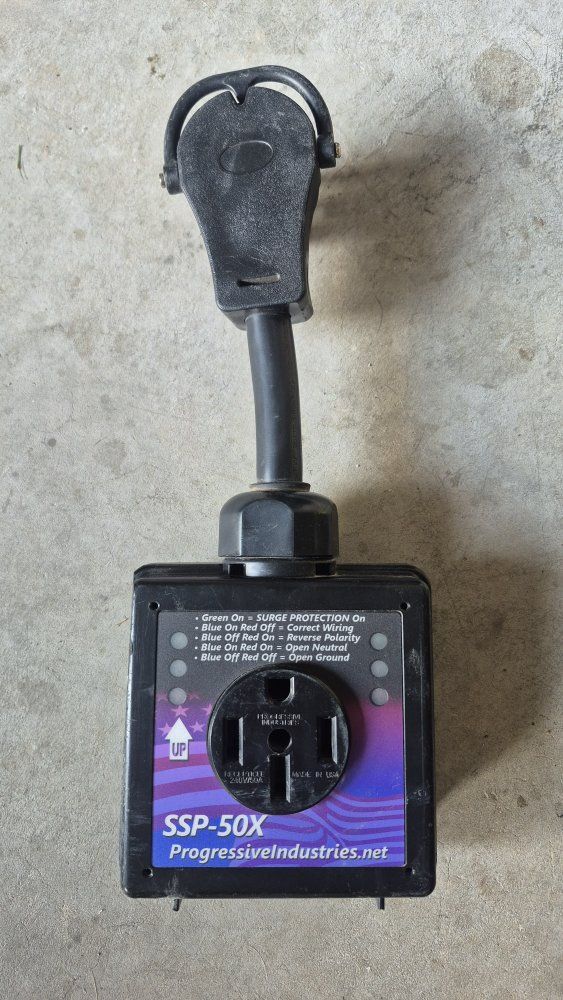 Progressive Industries SSP-50X Smart Surge Protector 50A RV Power Plug Adapter