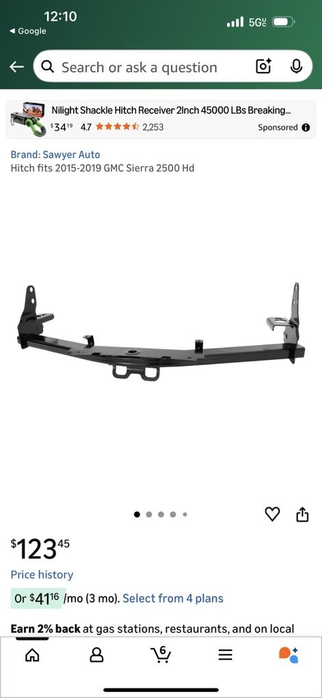 Chevy GMC 15-19 Hitch Draw Bar 2500HD 3500HD