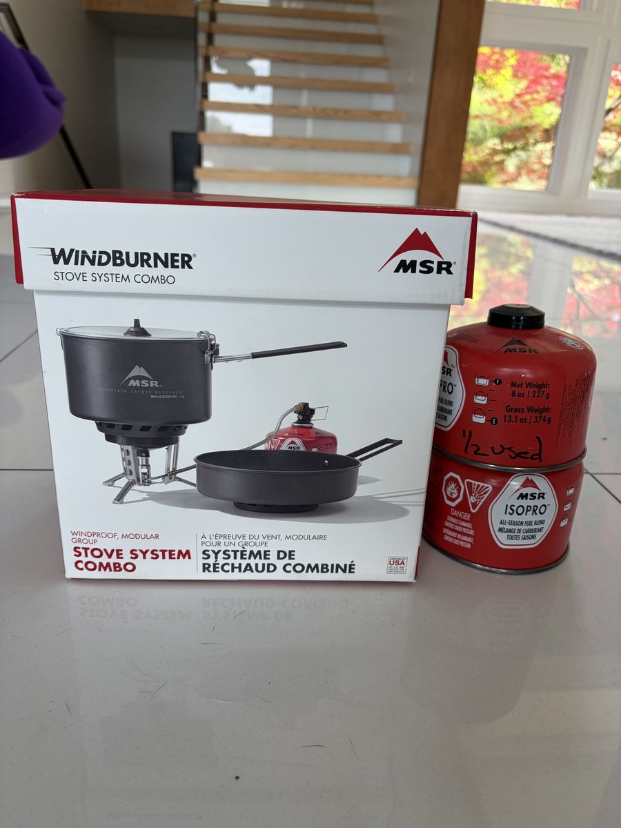 Backpacking or camping- MSR WindBurner Stove System Combo
