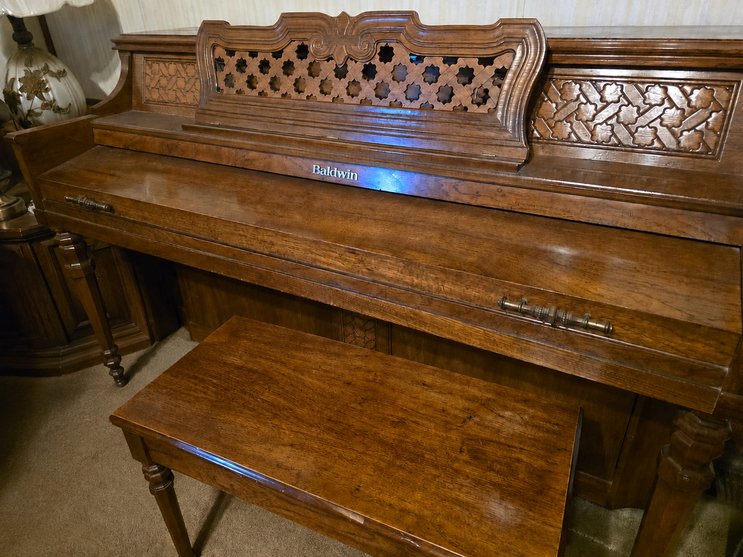 Vintage Baldwin Upright Furniture Piano