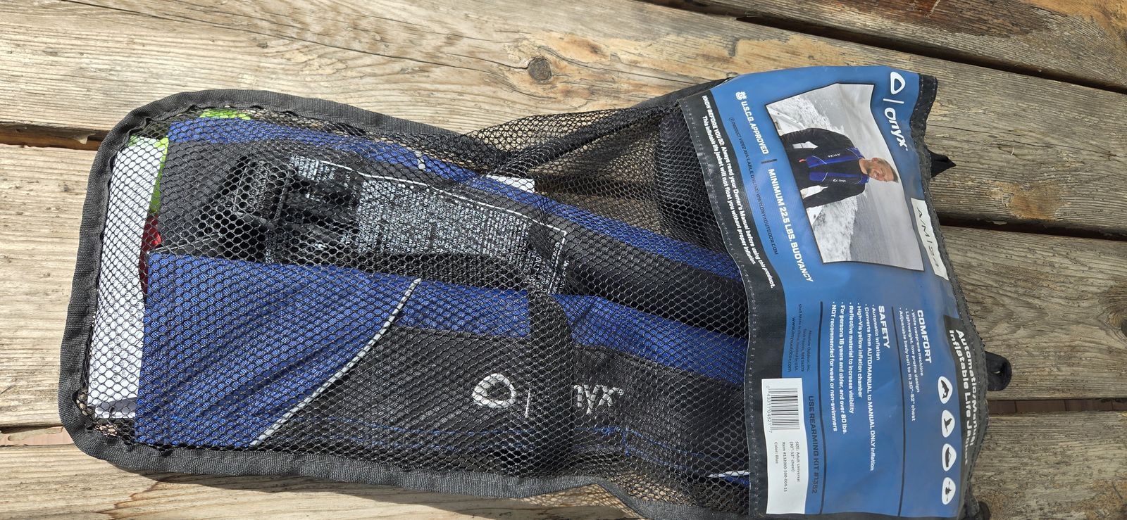 Onyx automatic inflatable life jacket