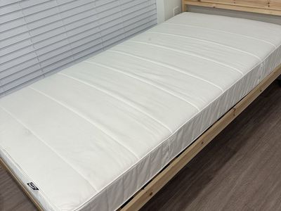 IKEA Tarva Full/Double Bed Frame with Mattress - Clean, Light Wood Finish