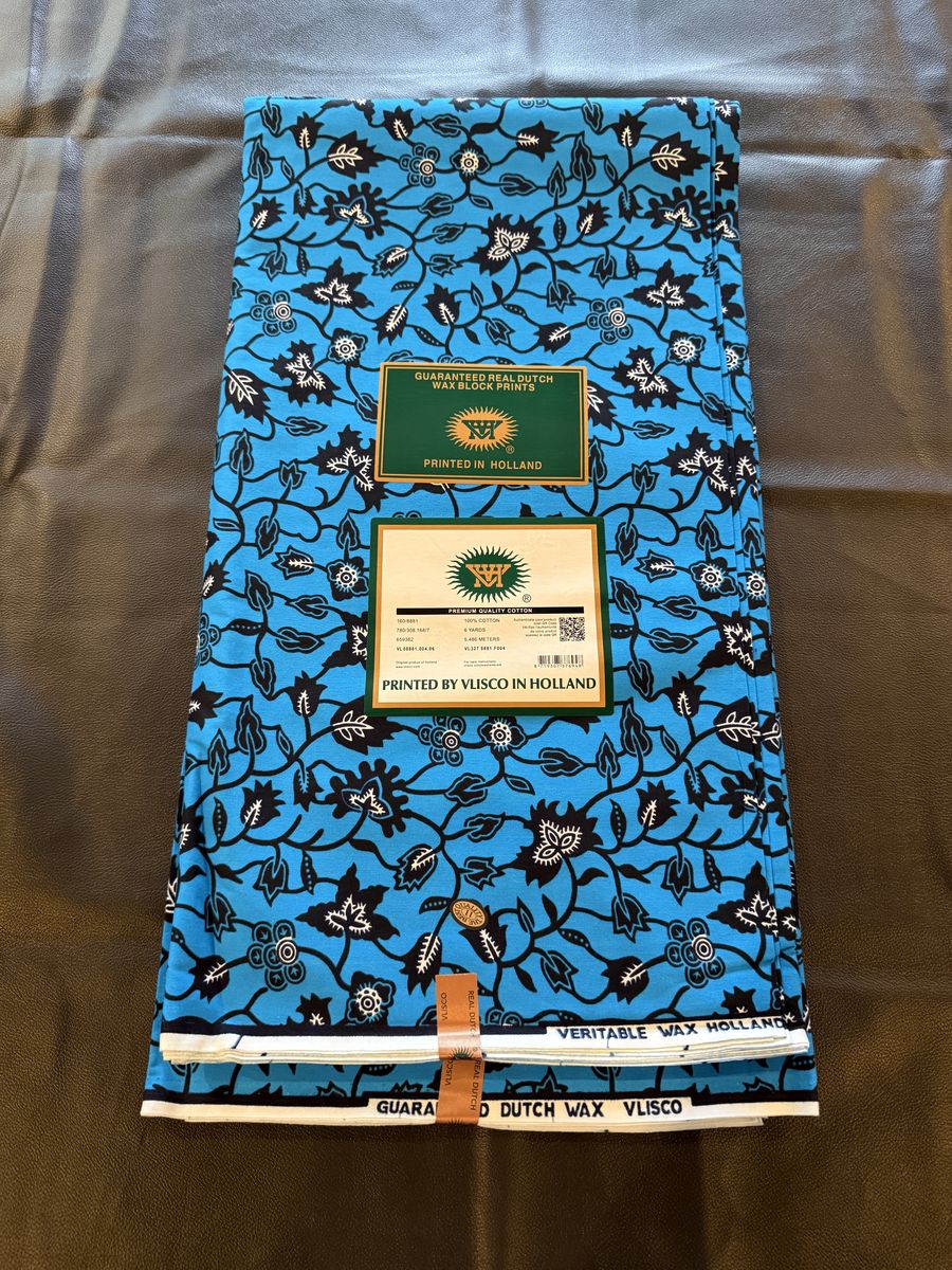 Authentic Vlisco Real Dutch Wax Block Print Fabric