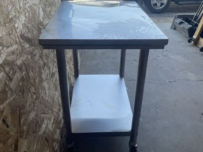 VEVOR Stainless Steel Prep Table with Wheels and Under Shelf