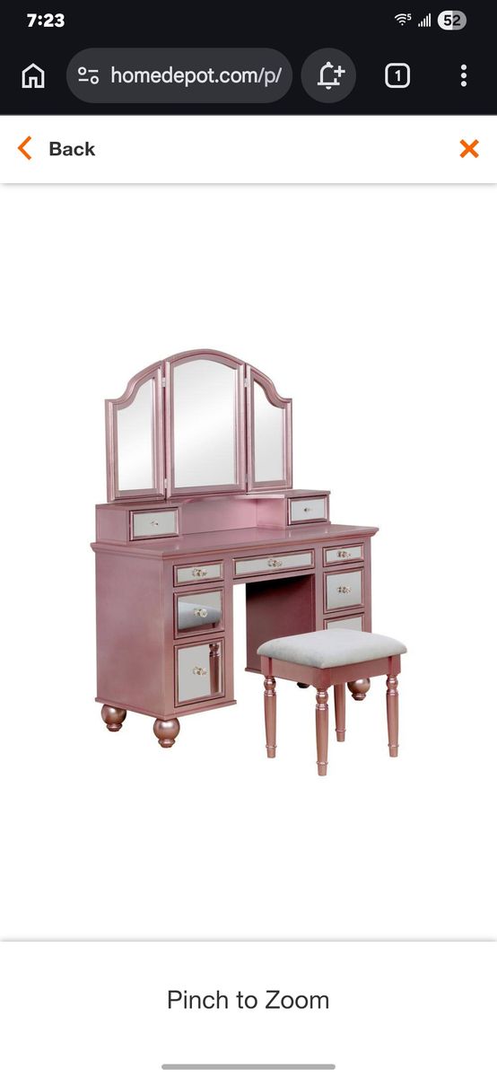 2 piece serena rose gold vanity set