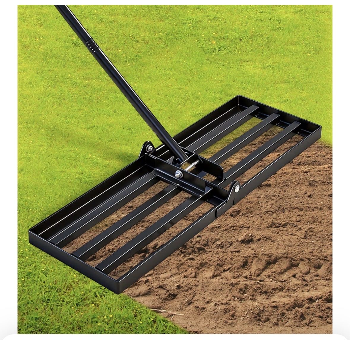 30x10 Lawn Leveling Rake w/ Long Handle Heavy Duty