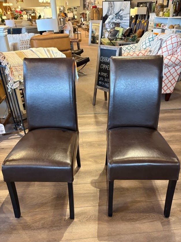 Brown Leather Dining Chairs