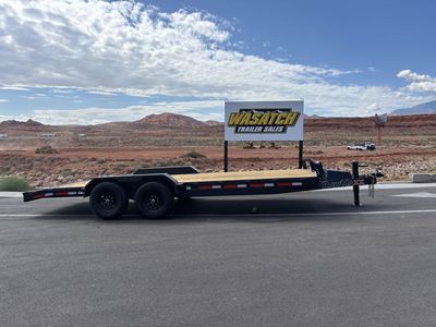 2026 RawMaxx 7' x 20' 14K Heavy Duty Flat Bed Equipment Car Hauler - Midnight Black
