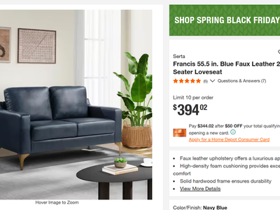 Brand new, in-box Serta Blue Faux Leather 2-Seater Sofa Loveseat