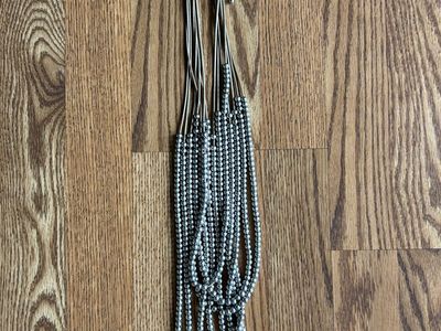 New Silver Tone Western Pearls long necklace
