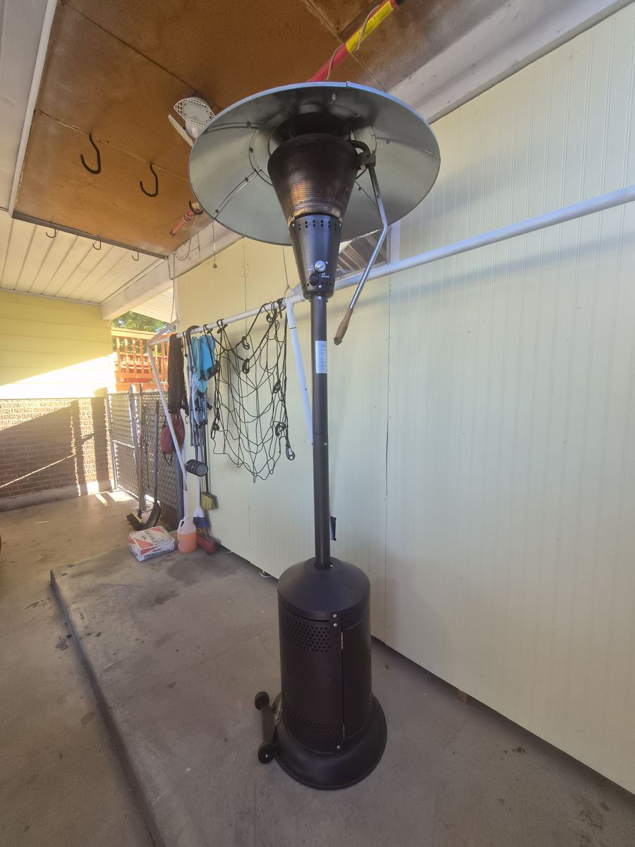 Outdoor Patio Heater - Propane, Freestanding, Brown/Silver - Extend Your Outdoor Living Season!
