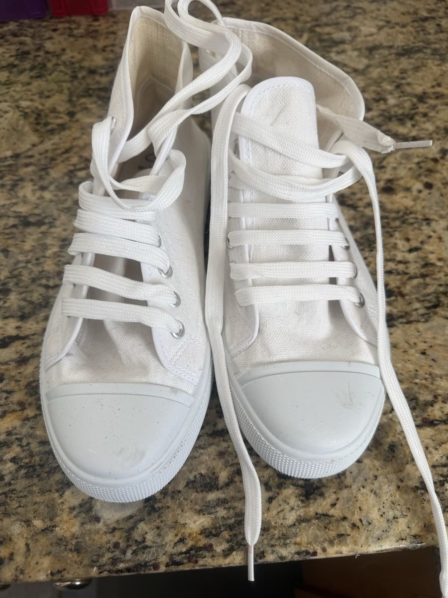 White Canvas High Top Sneakers Casual Shoes