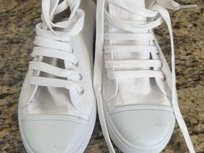 White Canvas High Top Sneakers Casual Shoes