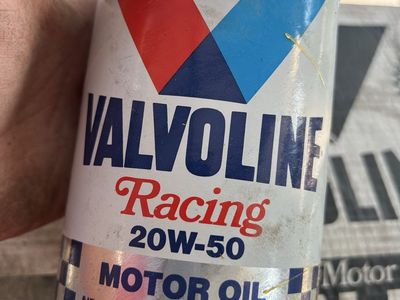 3 Cases (36) Total of Part # 211-12 VALVOLINE RACING High Performance MOTOR OIL Qt CANS Sae 20w-50, Vintage New Old Stock & HTF
