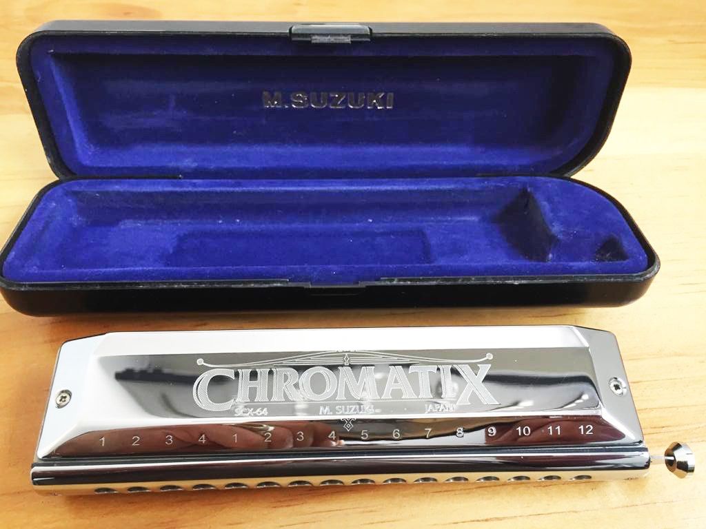 M. Suzuki Chromatix SCX-64 16-Hole Chromatic Harmonica - Excellent Condition with Case