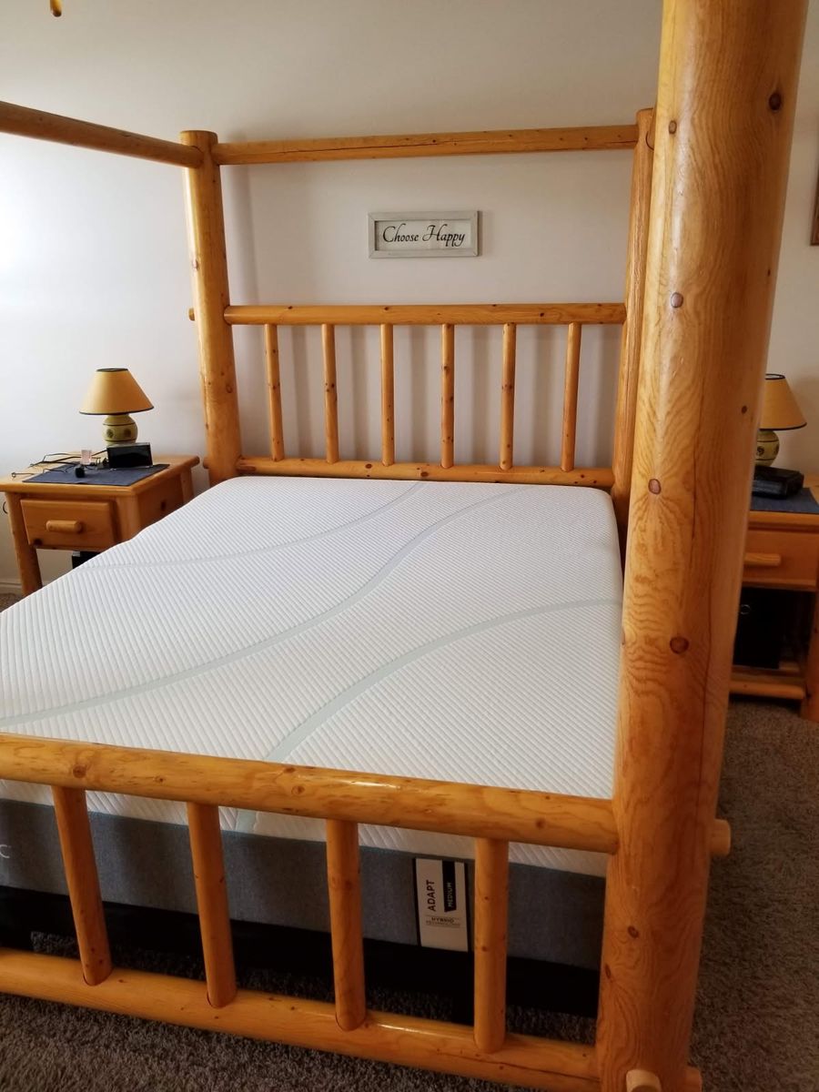 Queen Size Smooth Log Bed with Canopy