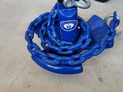 Premium Greenfield Vinyl-Coated Tri-Fluke River Anchor & Coated Chain Setup